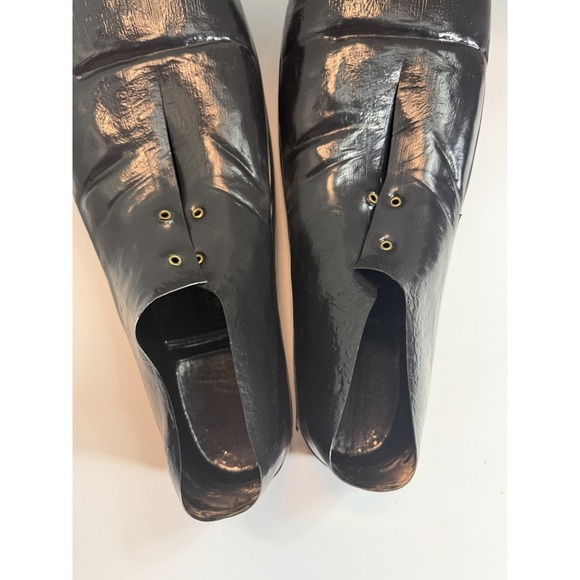 Rubie's 741 Clown Shoes Adult Size Black Plastic 1978 USA Made Vintage Costume - Picture 5 of 7